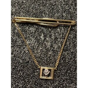 Rare Vintage SWANK‎ Gold Tone Tie Clip Clasp Bar with DEER Stag head hunting